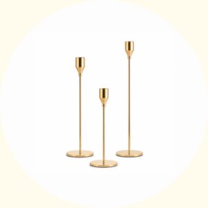 3er-Set Kerzenständer gold