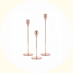 3er-Set Kerzenständer roségold